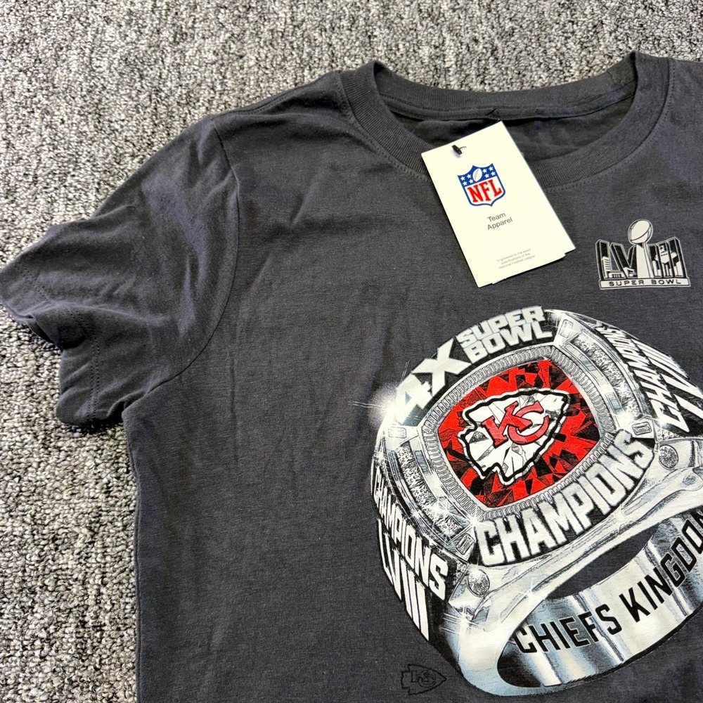 Kansas City Chiefs T Shirt Womens Small Black Nike Anthracite NFL Crew Neck Tee - Picture 5 of 16